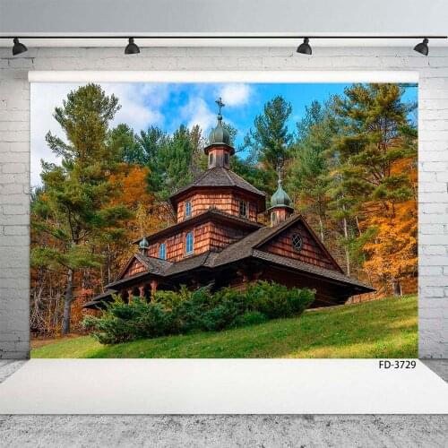 Unique red forest farmhouse house background, model, advertisement, live broadcast, children photo photography background