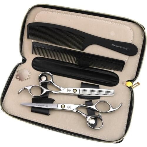 "High-end Silver 6.0 Inch Maple Leaf Screw Personality Handle Simple Hairdressing Scissors Hair Stylist Essential Set Affordable