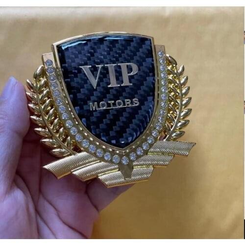 Gold Metal Auto Modified Grain Luxury VIP Car Trunk Side Seal Decal Badge Car Accessories