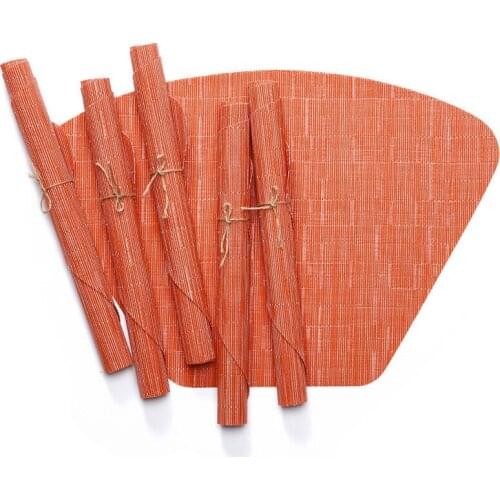 1PC New Fan-Shaped Teslin PVC Placemat Environmental Friendly American Round Table Place Mat Insulation Wear-Resistant Tableware