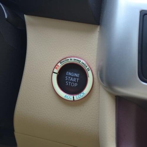 1pcs Car Automobiles One-Click Start Stop Engine Ignition Push Button Decoration Diamond Rhinestone Crystal Ring Circle Trim