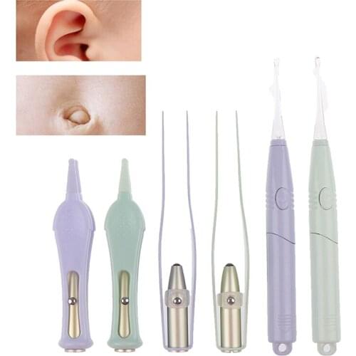 1pcs Ear Wax Pickers Cleaner Flashlight Earpick Earwax Remover Tweezer Luminous With Batteries