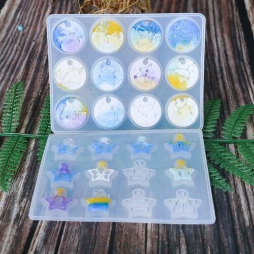 Twelve Constellations Necklace Silicone Mold Jewelry Fillings Pendant Accessory Diy Charms Handmade Epoxy Resin Earrings Mould