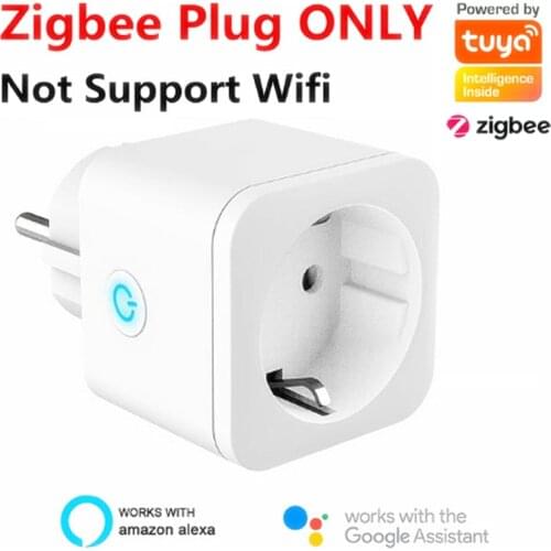 16A ZigBee Tuya Smart Plug EU Power Monitor Timing Function Socket Smart Home Wireless Compatible Alexa Google Home Assistant