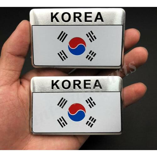2x Korea Korean Flag Car Trunk Emblem Badge Motorcycle Sticker Decals Fairing