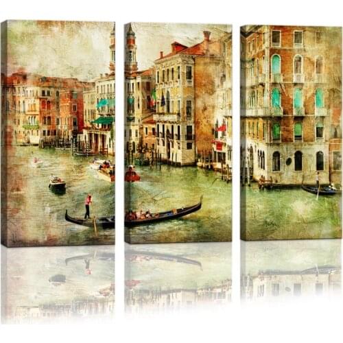 3Panels Framed Venice Watertown poster Wall Art Painting Modern Home Decor Picture For Living Room