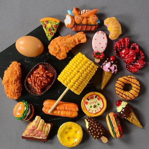 3D Simulation Food Refrigerator Paste Creative Lovely Magnetic Paste Magnet A Set of Fridge Decoration
