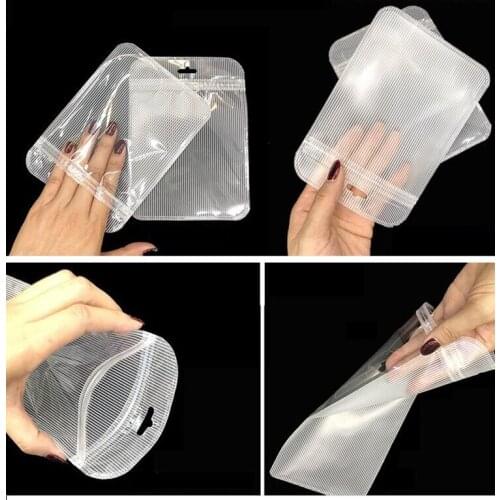 50pcs/lot Long mobile phone case bag, plastic transparent jewelry display bag,clear flat pouches reclosable plastic zip lock bag