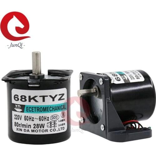 68KTYZ Eccentric Shaft Permanent Magnetic Synchronism Motor 220V 28W 68-KTYZ AC Gear Motor 2.5/5/10/15/20/30/50/60/80 Rpm
