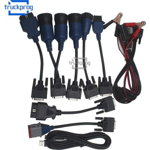 9PCS Full Set for Xtruck Usb Link 125032 Diesel Truck Engin Diagnostic Scanner Connect Cable