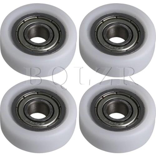 BQLZR 4 Pieces 5x19x7mm Ball Bearing with White Color Plastic Tire Wheel Pulle