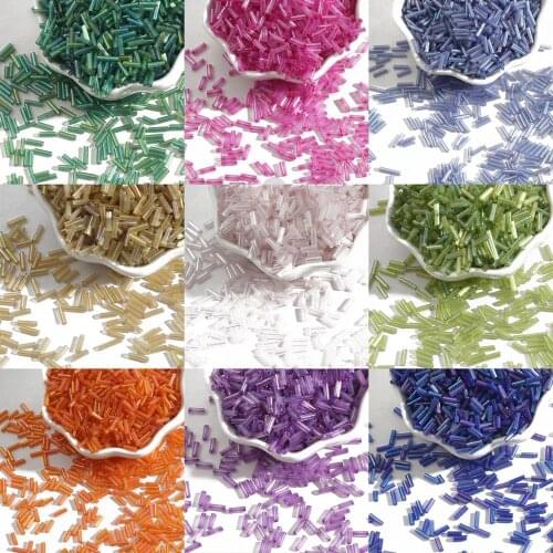 300pcs/lot 2x7mm Austria Crystal Beads Tube Glass Seed Beads Loose Spacer Beads For Jewelry Making DIY Accessories