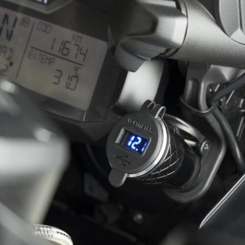 Dropshipping Car Accessories Dual USB Port 4.2A Motorcycle Charger Plug LED Display Socket Adapter for BMW Charger Adapter