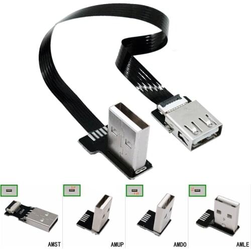 FPV 5CM-100CM monitor standard USB 2.0 male to female FFC Super Soft Ultra Thin Flat FPC charging ribbon Cable