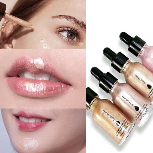 Face Highlighter Illuminator Makeup Liquid Countour Glow Shimmer Shiny Bronzer Long Lasting Brighten Iluminador Liquido