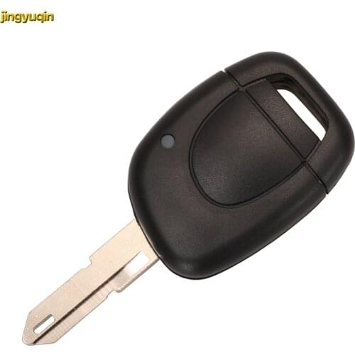 Jingyuqin 10pcs Remote Car Key Fob Shell For Renault Twingo Clio Kangoo Master 1 Buttons with Battery Holder