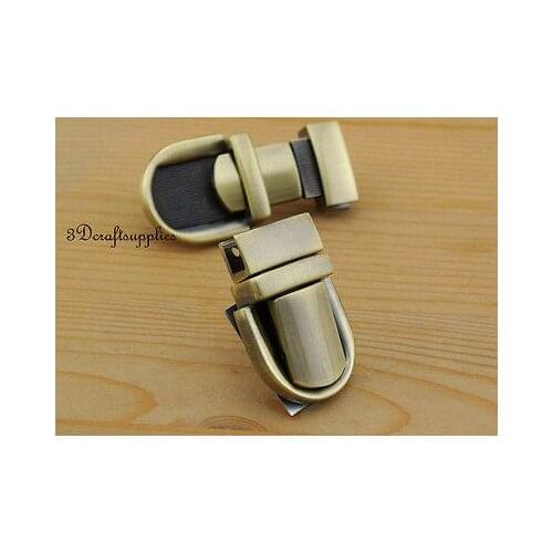 Purse lock wallet Thumb latch tongue clasp anti bronze 1 1/8inch x 1 3/4inch N13