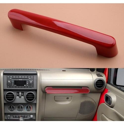 Red Car Co-pilot Dashboard Grab Handle Cover Trim ABS Fit For Jeep Wrangler JK 2007 2008 2009 2010 Styling