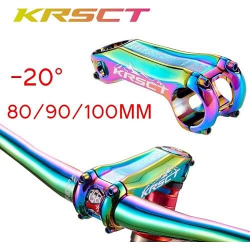 KRSCT -20 Degree Stem CNC Aluminum Alloy 80/90/100mm Short Handle Stem 28.6*31.8mm stems For XC/AM Mountain cycling bike Parts