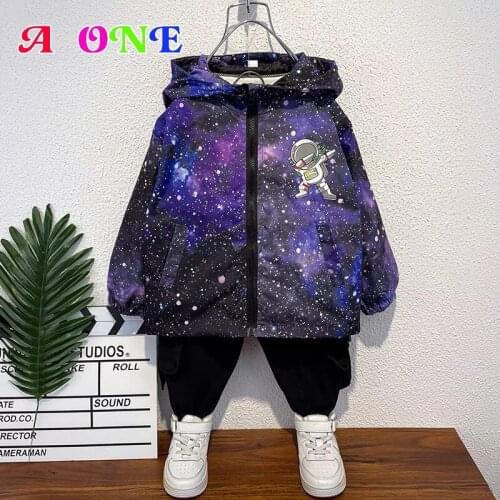 Spring autumn boys coat kids jackets children top clothes fashion Star Astronaut Spacewalk boys jackets 2T to 12Yrs