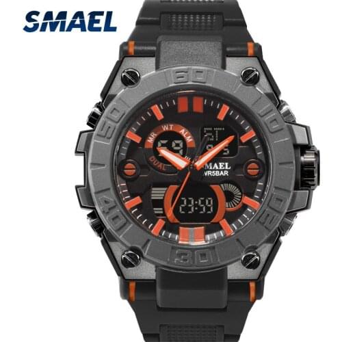 Men Watches Stainless Leather SMAEL Brand Quartz Wristwatches Military Digital Watch LED Shock 8003Men Sport Watches Waterproof