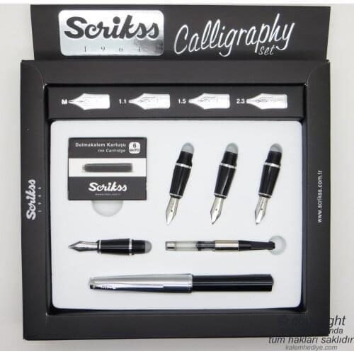 Scrikss Calligraphy Set Metal-Black | Scrikss Calligraphy | İsme Special Pen | Gift Pen