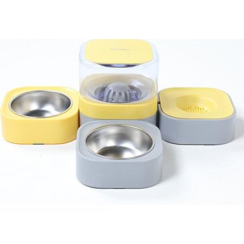 Cat Food Holder Teddy Dog Double Bowls Drinking cats Dogs Bowl for cat dog Cats Dogs Drink Fountain Pet Supplies Rabbit Feeder