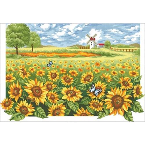 Sunflower garden patterns Counted Cross Stitch 11CT 14CT 18CT DIY Cross Stitch Kits Embroidery Needlework Sets home decor