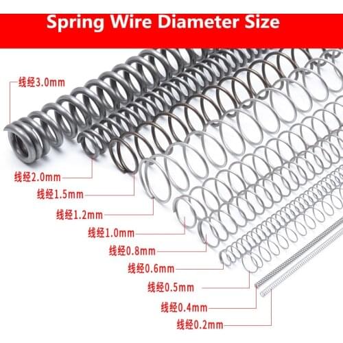 2Pcs Stainless Steel Y-type Compression Spring Wire Dia 0.4/0.5-1.0mm Outer Dia 2-17mm Length 300mm(choose size in description)
