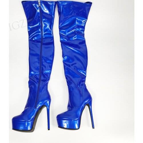 SEIIHEM Women Crotch Platform Boots High Heeled Boots Thigh High Female Unisex Shoes Woman Donne Stivali Big Size 42 44 50 52