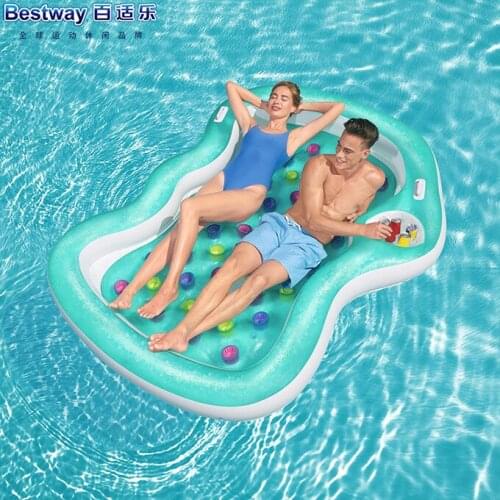 Super Strong Thermal Carbon Tough Polymer PVC Double Beach Mat Water Cushion Inflatable Floating Row