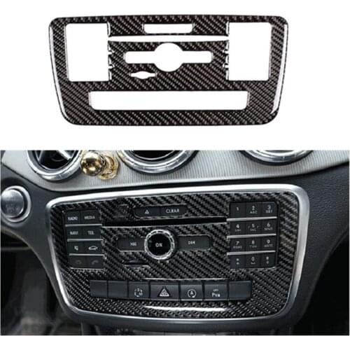Carbon Fiber CD Air Conditioning Control Panel Cover Trim For Mercedes Benz A Class GLA CLA 2016 2017 2018 2019