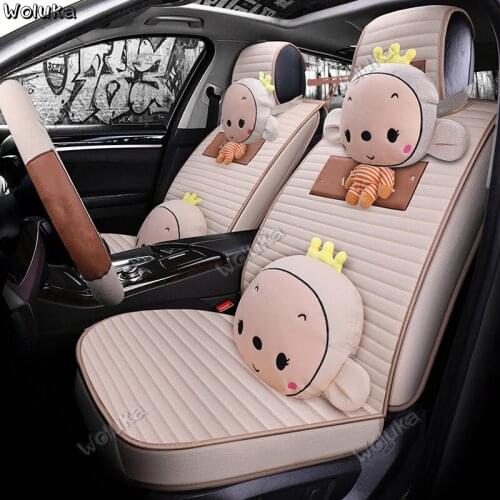 New linen all-inclusive car seat four seasons universal cartoon seat cover cushion polyester fiber / polyester / PET CD50 Q03
