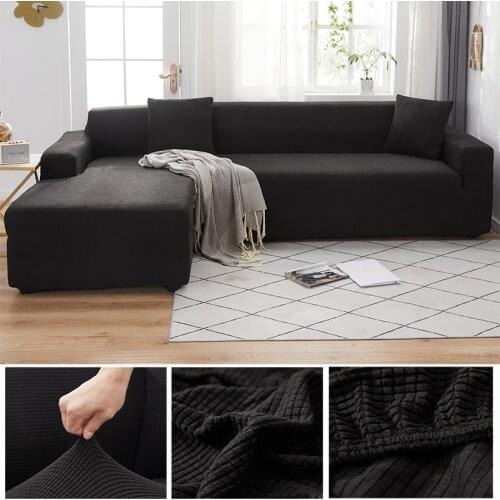 Thickened recliner corner sofa protective cover solid printing sofa cover living room sofa cover corner sofa cover L-shaped