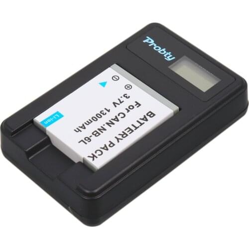 PROBTY 1pcs NB-6L NB 6L NB6L Battery + LCD USB Charger For Canon IXUS 310 SX275 SX280 SX510 200 105 210 300 S90 S95 SD1300