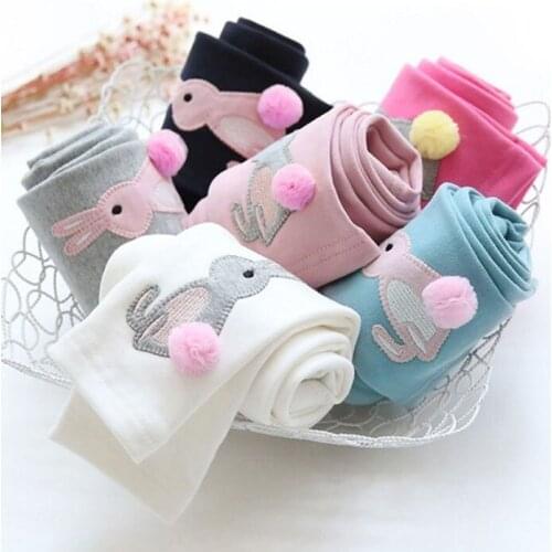 2020 Spring and autumn female child pants fashion rabbit girls legging children trousers