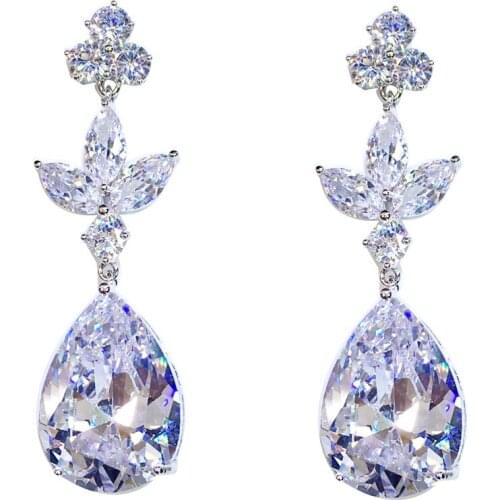 Tremella Pin Womens Fashion Earrings With Shiny Crystal Pendant Earrings Elegant And Exquisite Jewelry Gifts