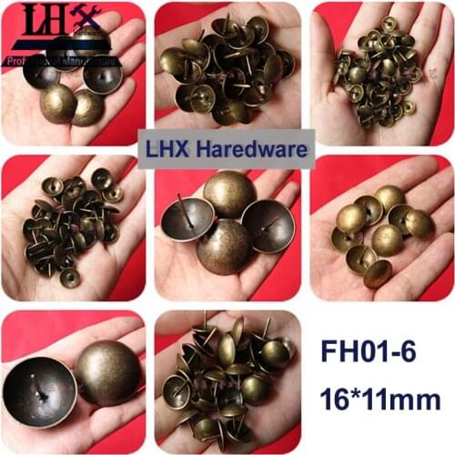 100Pcs Brozen Nail for Jewelry Box Cabinet Furniture 16*11mm DIY Family Hardware Thumbtack