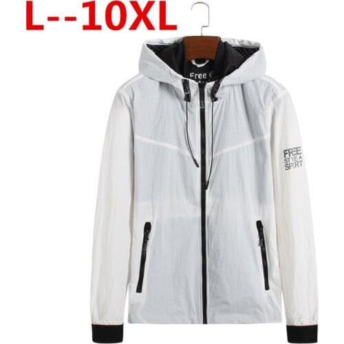 10XL 8XL 6XL 5XL Spring New Jacket Men Loose Fit Jackets white color Men Windbreaker Casual Coats Outerwear Brand Clothing