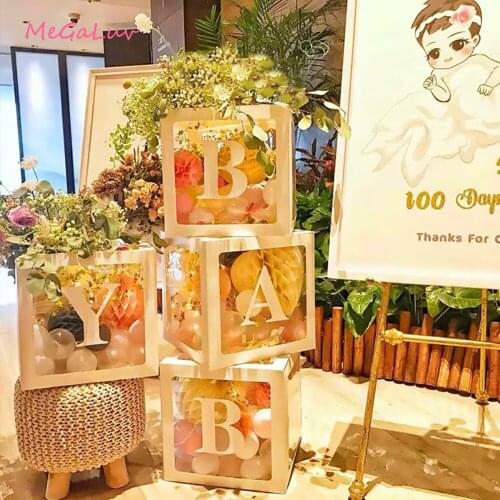 BY Letter rose Gold Transparent Gift Box Wedding Arrangement Wedding Room Decoration Send Proposal Confession Decoration