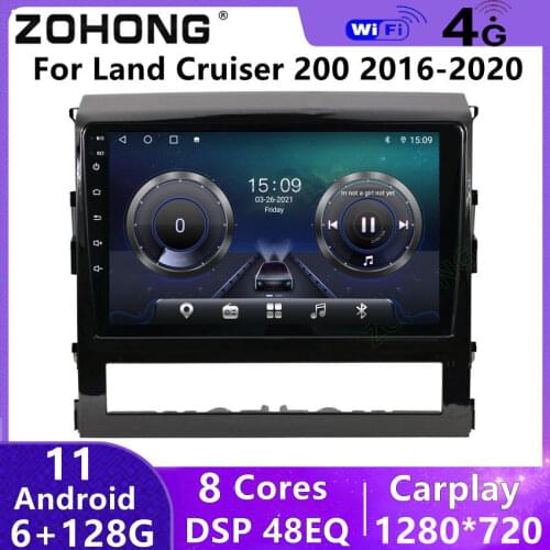 4G DSP Android 10 For Toyota Land Cruiser 200 2016+ Car Multimedia Video Player GPS Navigation Autoradio Stereo Radio DVD 2din
