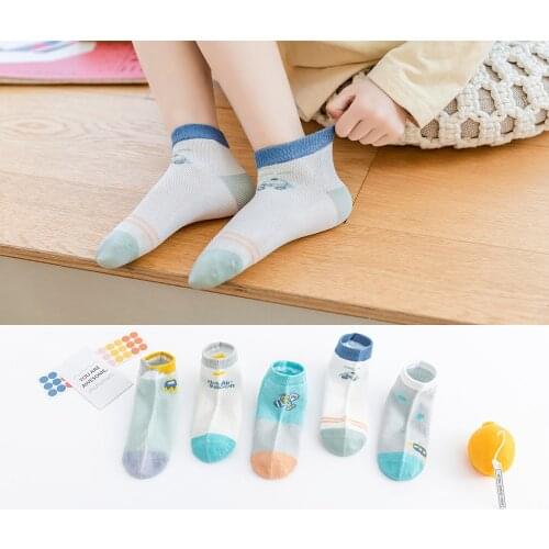 5Pairs/lot Baby Socks Summer Spring Cotton Kids Socks Cars Lovely Socks Boys Girls Cute Thin Socks