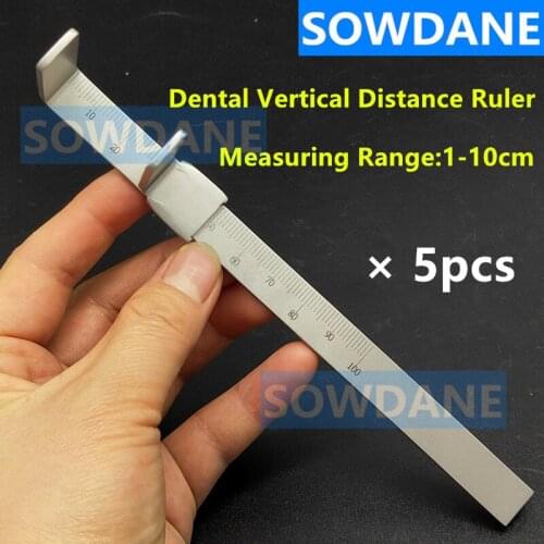 5pcs Dental Orthodontic Rulers Material Dental Vertical Distance Caliper Measuring Ruler Caliper stainless steel measuring ruler