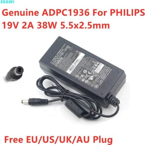 Genuine ADPC1936 19V 2A 38W AC Adapter For PHILIPS 220C4LSB 220C4LSB/93 226V4TFB/93 226V4TFB LCD Monitor Power Supply Charger