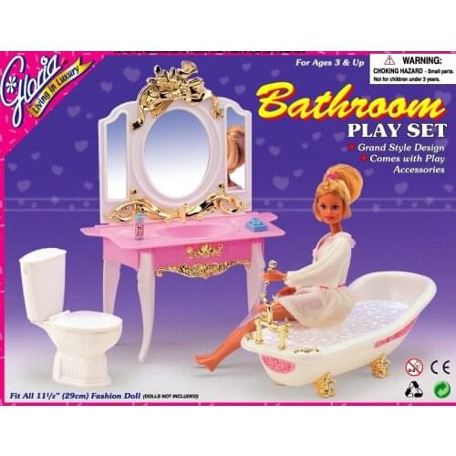 Original for princess barbie bathtub shower accessories bathroom house furniture 1/6 bjd doll accessories child toy gift