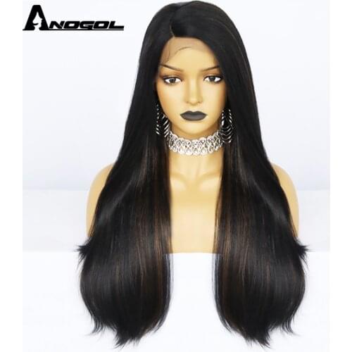 ANOGOL Short Straight Bob Wigs High Temperature Fiber Free Part 613 Blonde Synthetic Hair Lace Front Wigs for Women