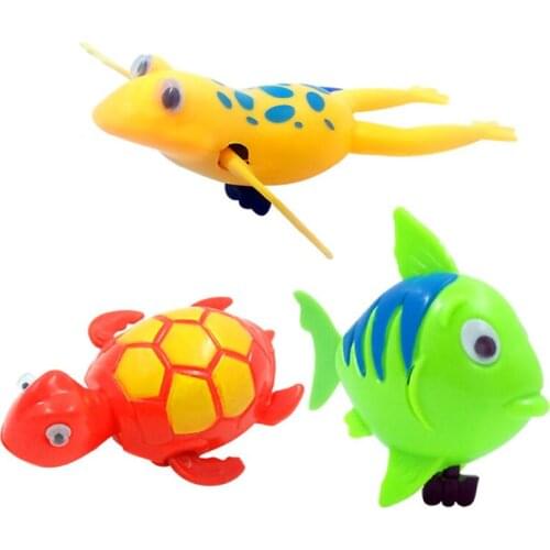 Bathroom Toys Baby Learng Swimmimg Bath Toys High quality Cartoon Frog Tortoise Fish Small Beach Water Toy For Children Boy Girl