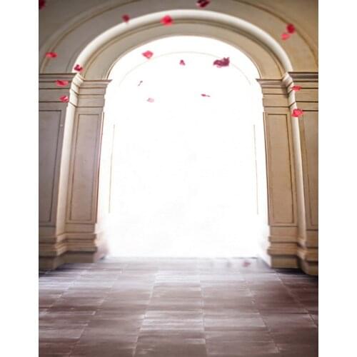 5x7ft Door of Hall Red Petal Photography Backdrops Photo Props Studio Background