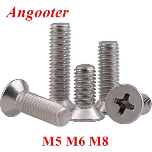 GB819 M5 M6 M8 304 Stainless steel Phillips Cross Recessed Flat Head Screws Countersunk Head Electrinic small KM Screws