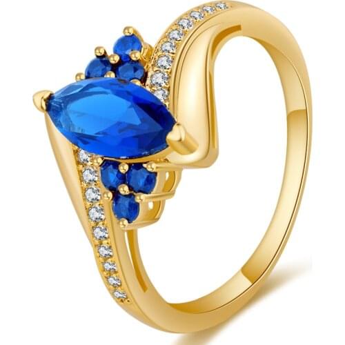 Blue Horse Eye Zircon Ring Personality Temperament Feminine Romantic Gift For Friends Exquisite